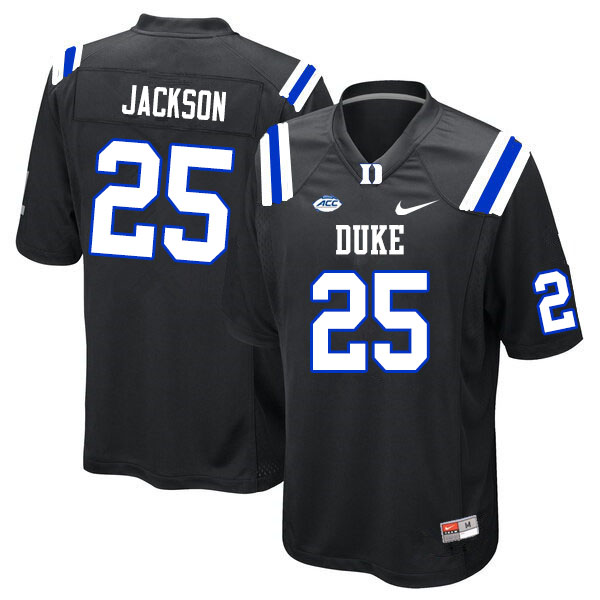 Men #25 Deon Jackson Duke Blue Devils College Football Jerseys Sale-Black